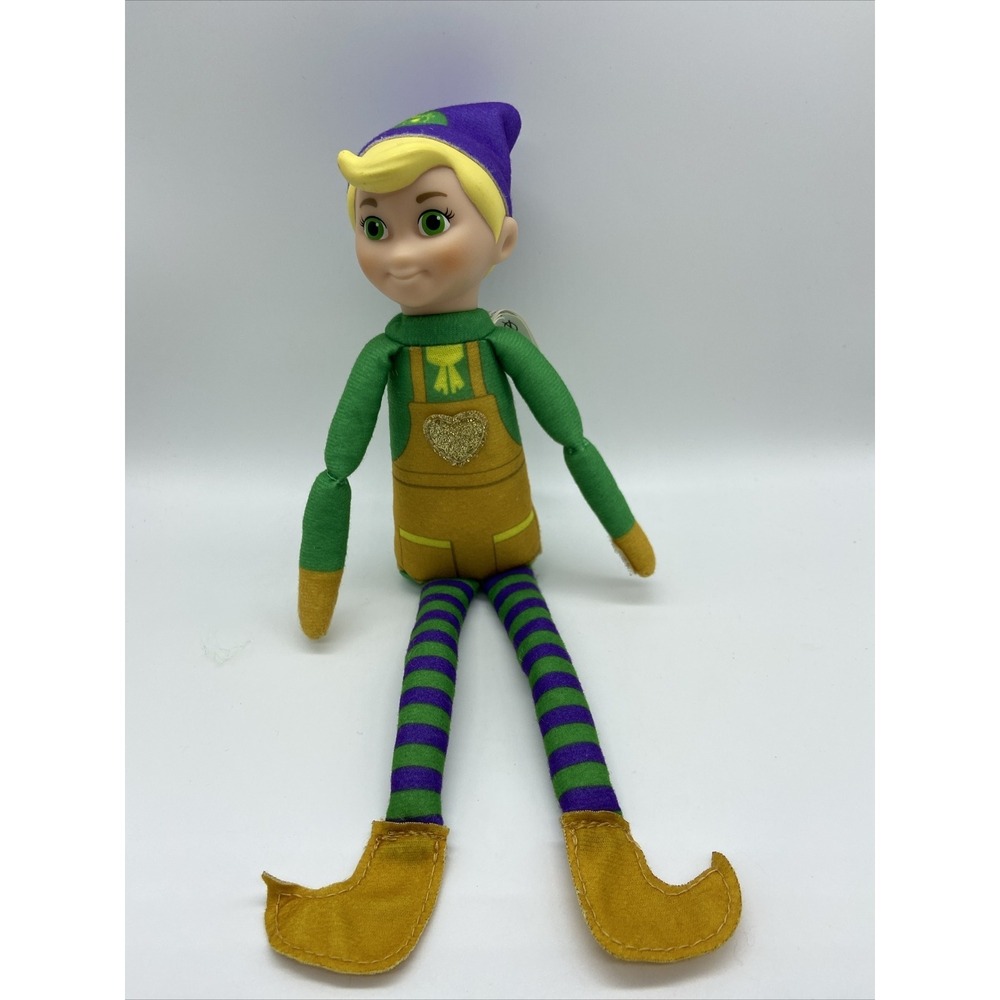 Elf Mates Toy Maker Plush‎ Doll Lumistella Company Green Purple Gold 12 inch